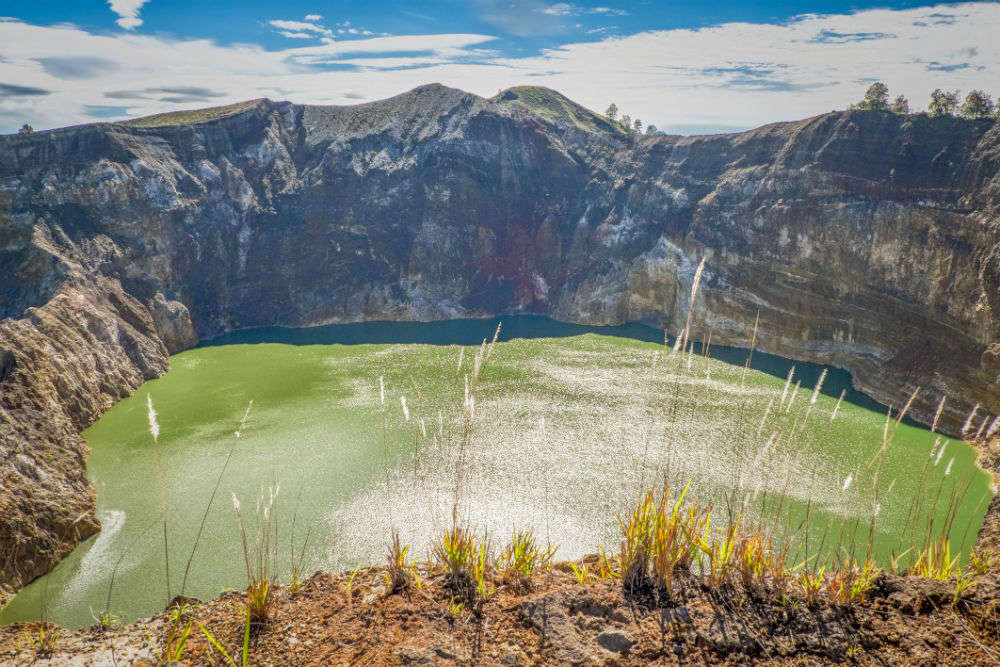 The tri-coloured crater lakes of Kelimutu