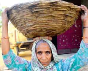 A woman of Radhna Enayatpur village, UP, who works as a manual scavenger