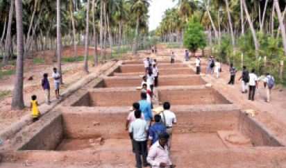 The excavation trenches at Keeladi attracted many who wanted to have a glimpse of the ancient civilization (above). (TOI photos by K Antony Xavier)