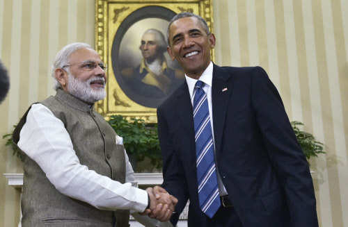 US President Barack Obama with Prime Minister Modi at the White House. (AFP photo)