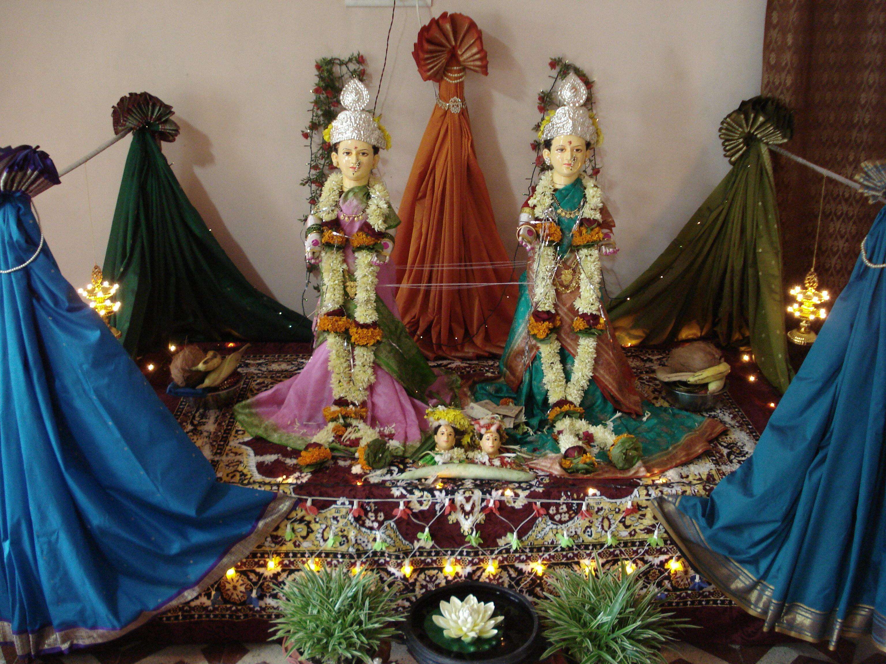 Closeup of Beautiful Goddess Vara Mahalakshmi Decoration with Flowers,  Fruits Editorial Image - Image of culture, beautiful: 270847275
