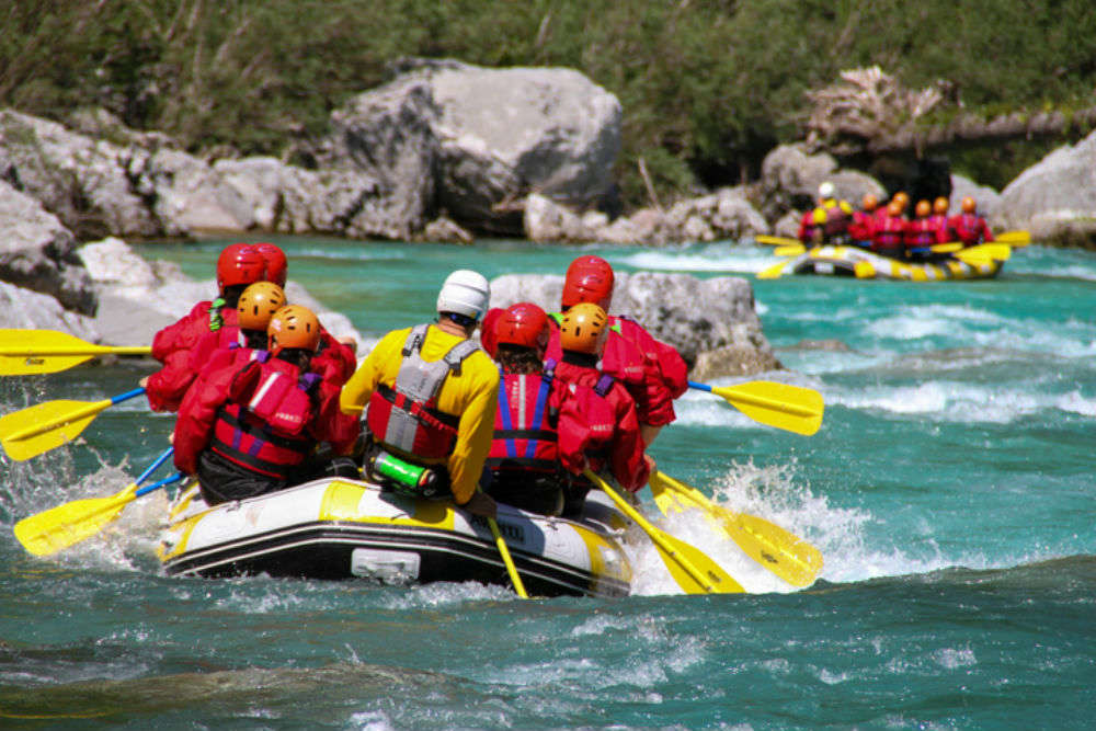 Go white water rafting through the jungle