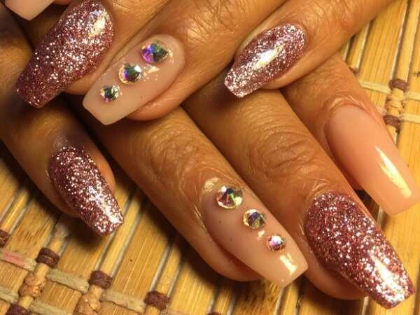 30 Glitter Nails To Bright Up The Season  Berry Glitter French Tip Nails