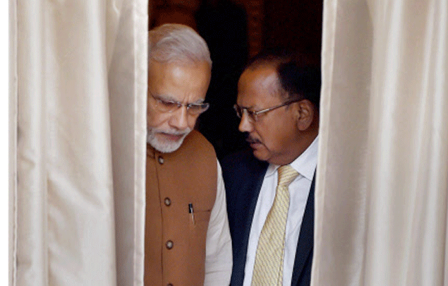 Prime Minister Narendra Modi with National Security Adviser Ajit Doval before a meeting. (PTI photo)