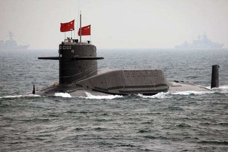 A Chinese Navy nuclear submarine takes part in an international fleet review. (Reuters file photo)