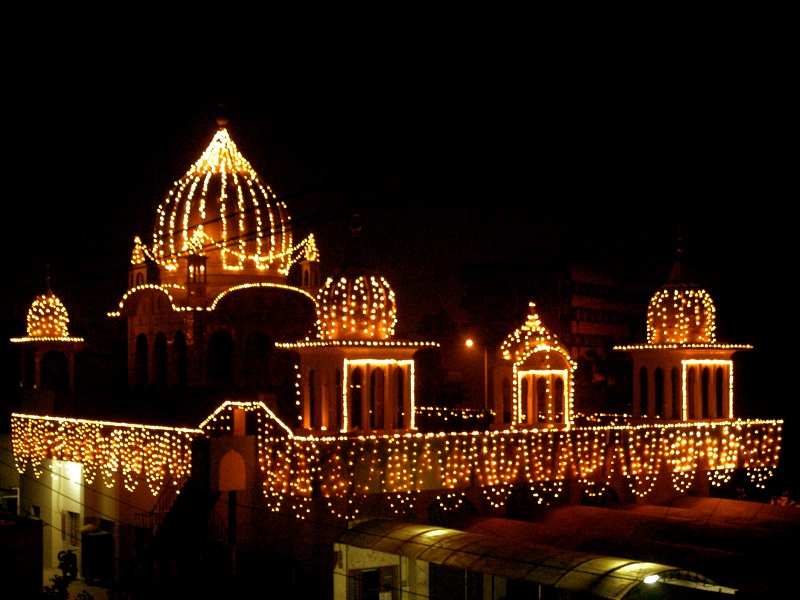 File photo of a Gurudwara lit up on the occasion of Gurpurab