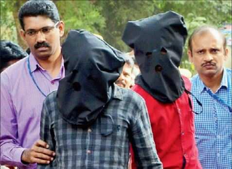 Al Qaida terrorists being produced at the judicial magistrate court at Melur in Madurai district on Tuesday.