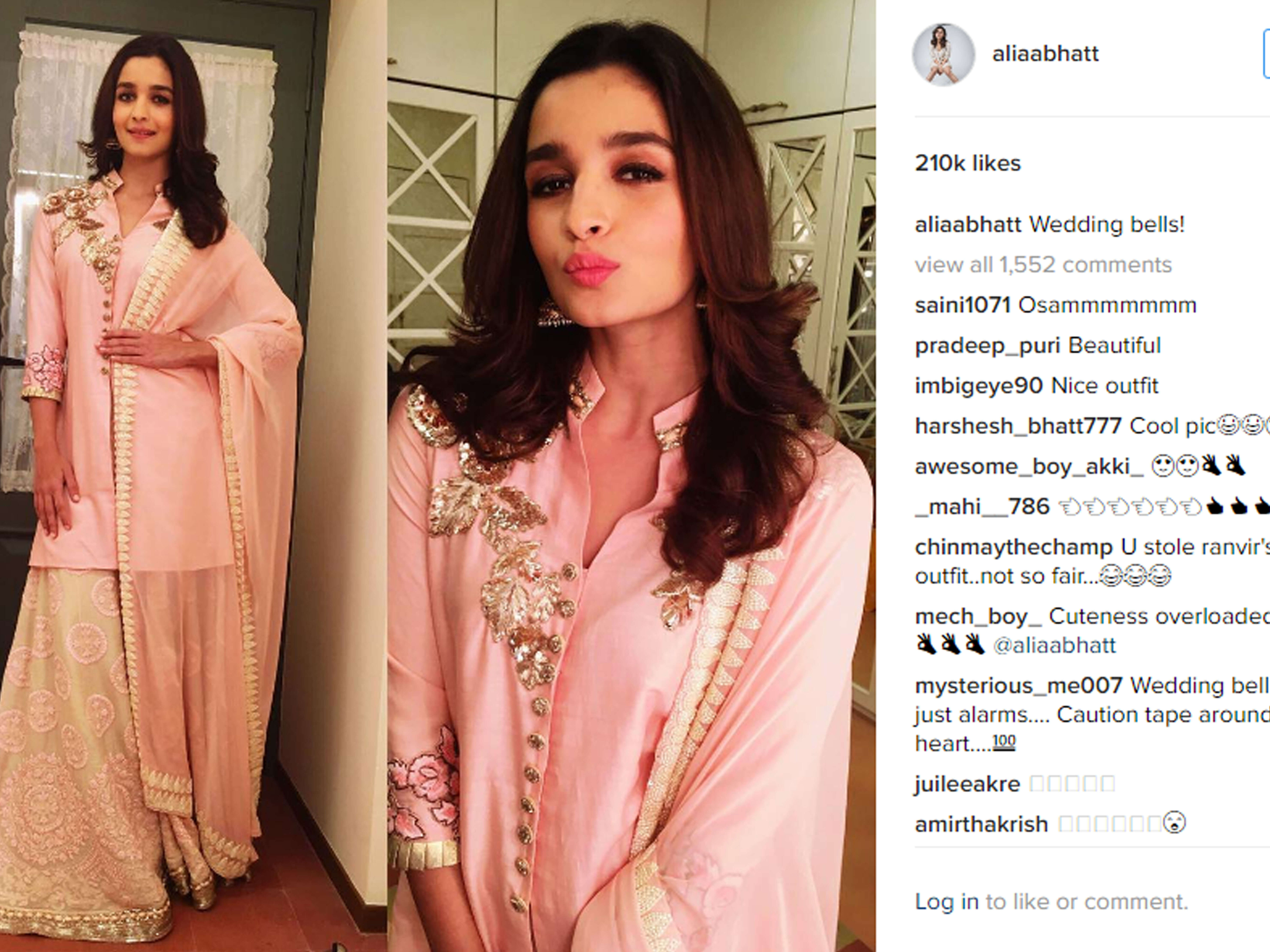 alia bhatt pink lehenga