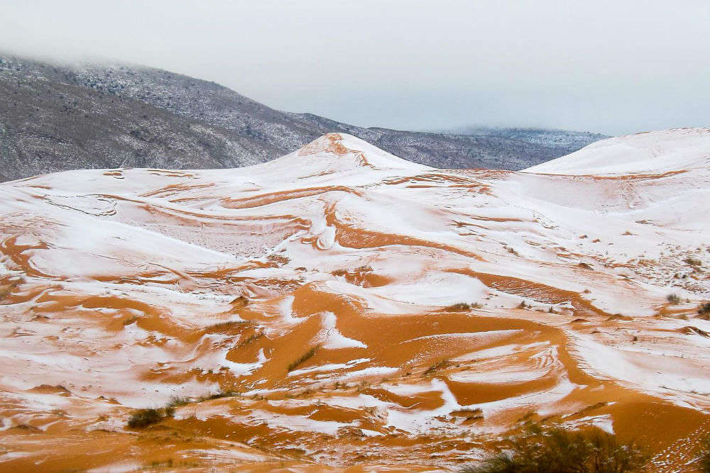 When snow rested on the mighty Saharan sands
