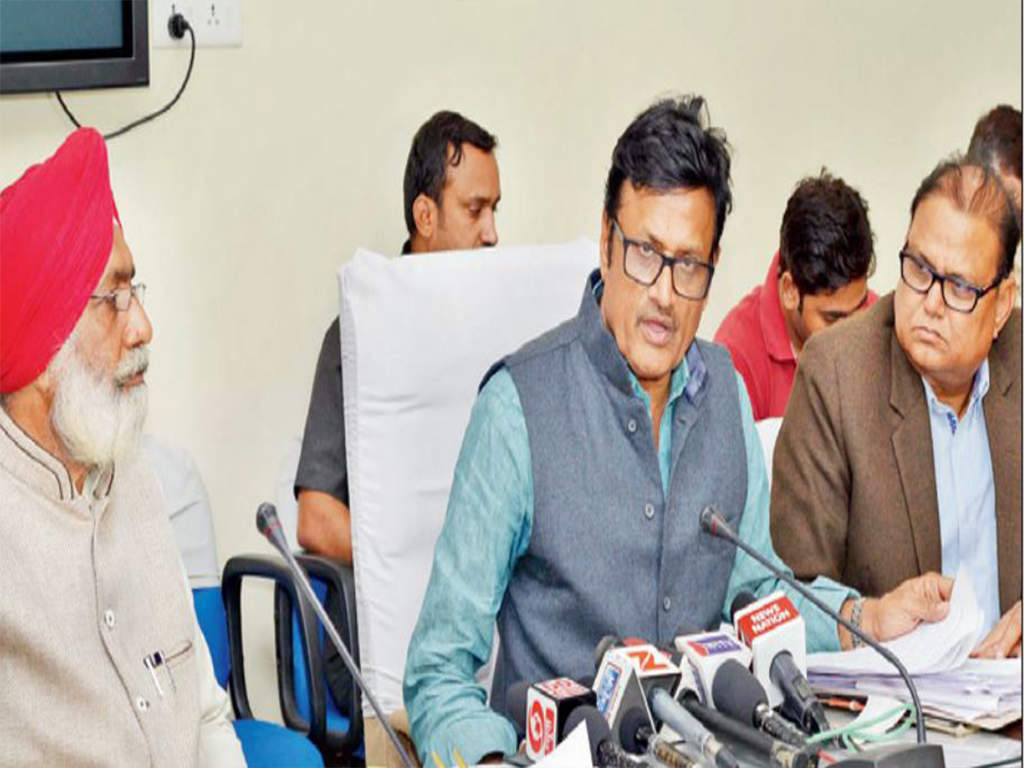 Parliamentary affairs minister Rajendra Rathore briefs the media after the cabinet meeting on Monday