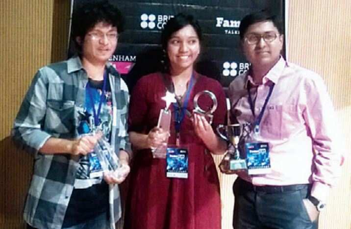Winners of the first Fame Lab contest held in India on Wednesday 