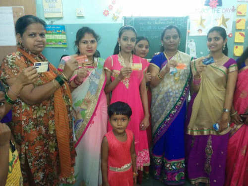 Women of the Ramabai Nagar slums in Ghatkopar are getting their first taste of cashless living. An NGO is training them to use ATM machines, credit and debit cards as well as banking through their phones (File photo)