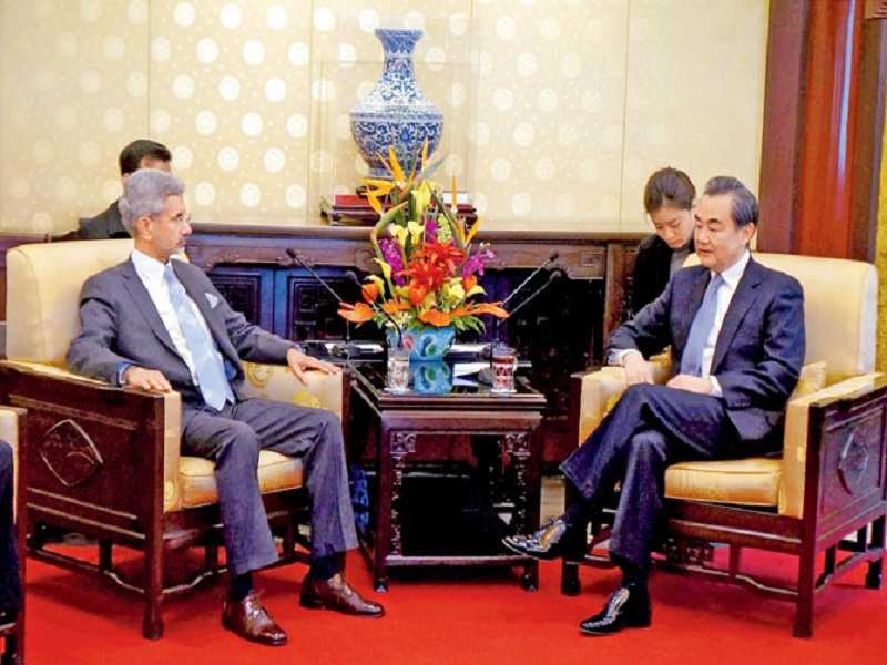 Foreign Secretary S Jaishankar with China's Foreign Minister Wang Yi 