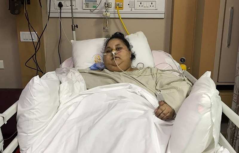 Egyptian woman Eman Ahmed is being treated at Mumbai's Saifee Hospital for obesity.
