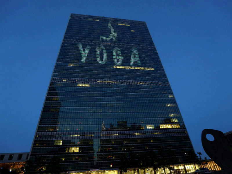 'Yoga' lights up UN building