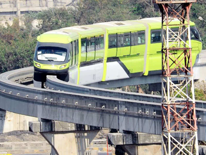 FILE: The MMRDA conducts a test run of the monorail. TOI Photo