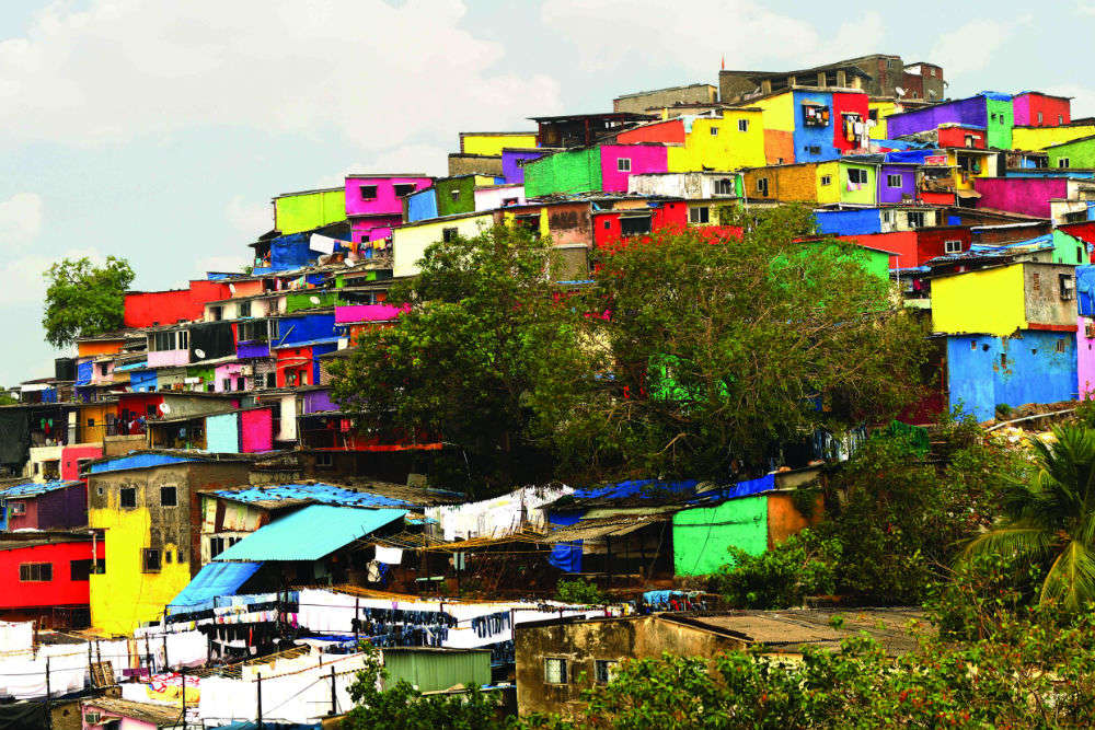 Mumbai gets its first ever colourful slum; painted by the city’s residents