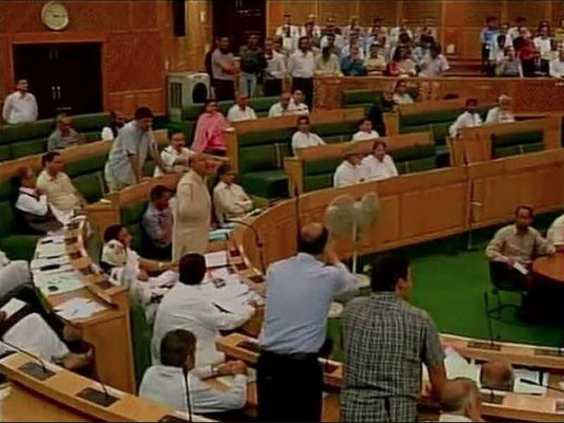JK Assembly Protests rock JK Assembly over Army chief's remarks