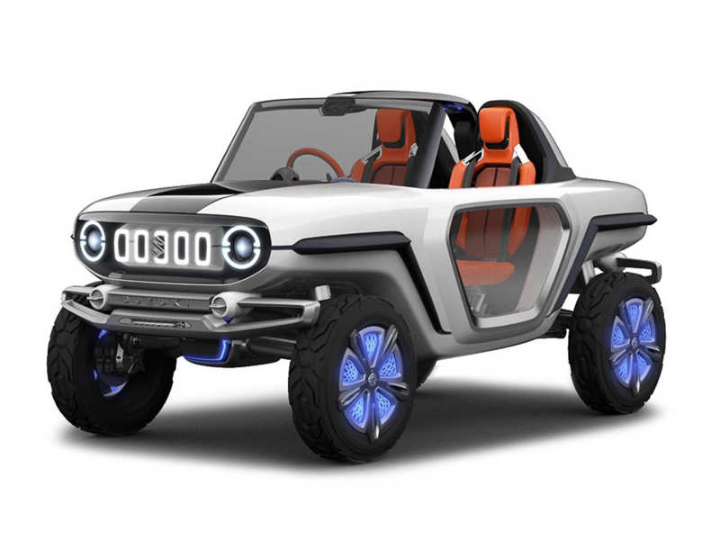 The e-Survivor is an open-top, two-seater SUV (Sports Utility Vehicle)