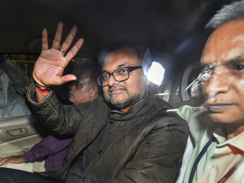 CBI arrests Karti for allegedly taking bribe when P Chidambaram was finance minister
