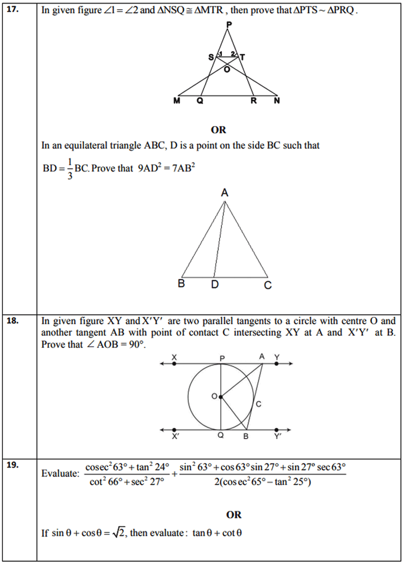 Cbse Class 10 Maths Paper Last Minute Tips Cbse Class 10 - 