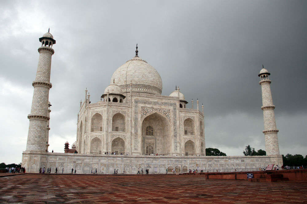 Minaret inside the Taj Mahal destroyed due to heavy rains and storm in Agra