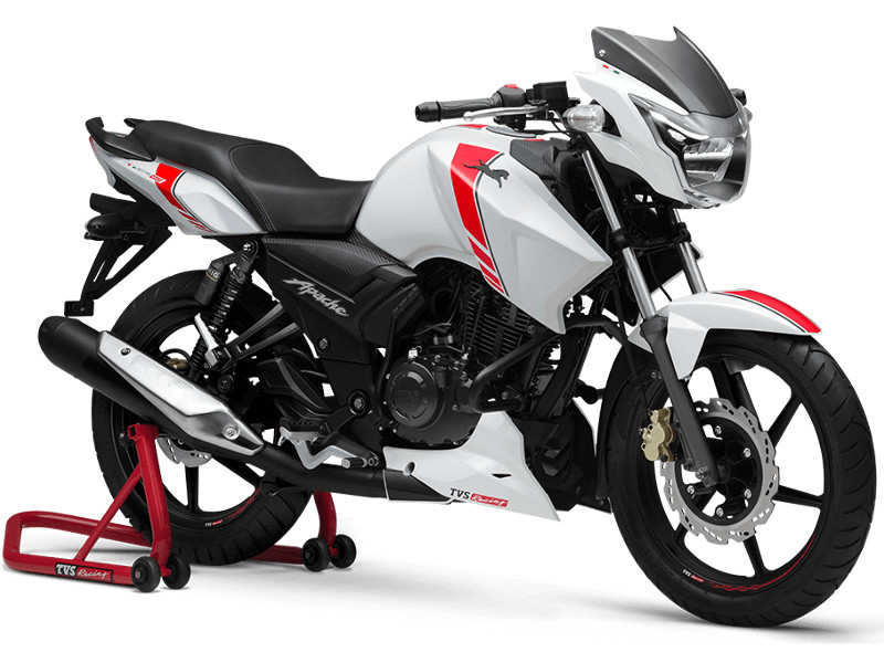 Tvs Apache Rtr 160 Price Tvs Launches White Race Edition Of Apache Rtr 160 Times Of India