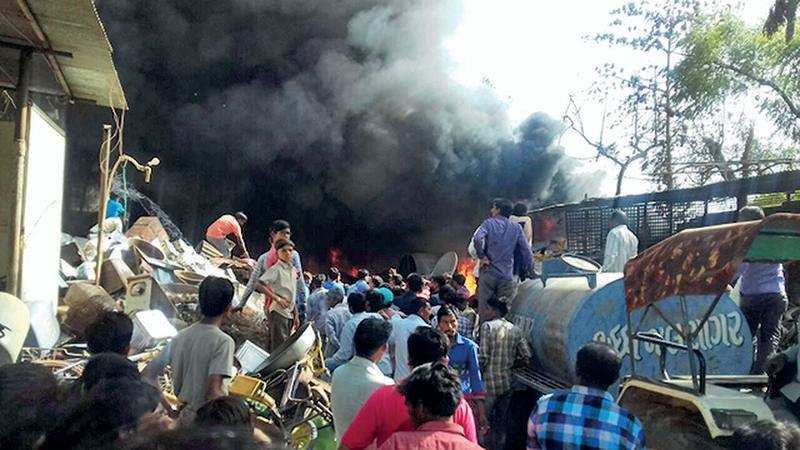 Fire tenders from Godhra and Lunawada rushed to the village to douse the blaze