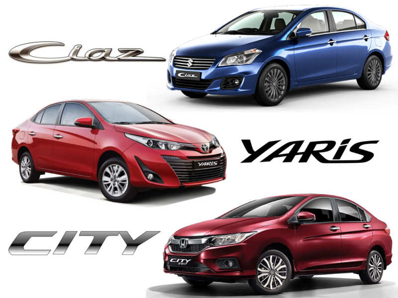  Toyota Yaris vs Honda City vs Maruti Suzuki Ciaz Comparación de especificaciones