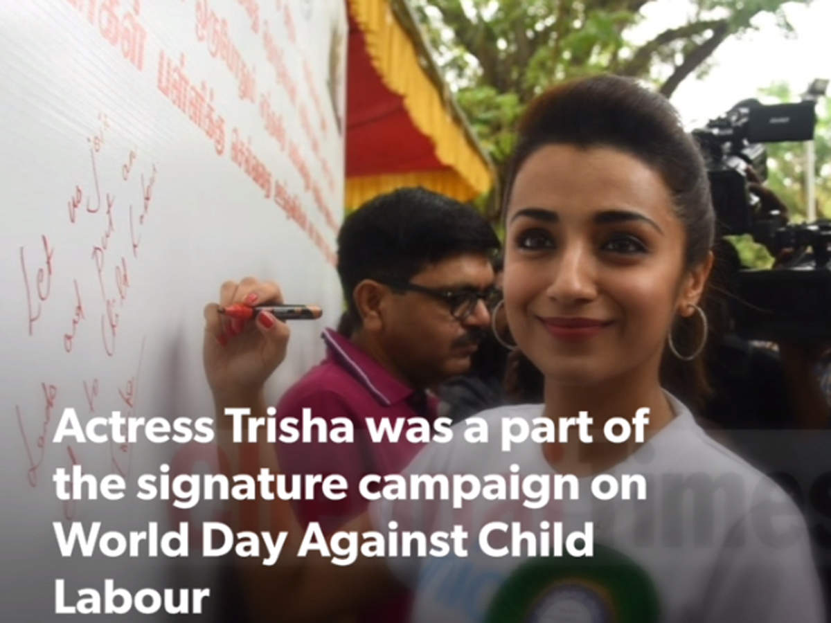 Actress Trisha Flags Off Rally For World Day Against Child Labour Entertainment Times Of India Videos