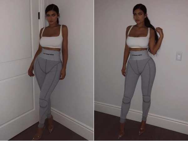 Kylie jenner leggings grey best sale