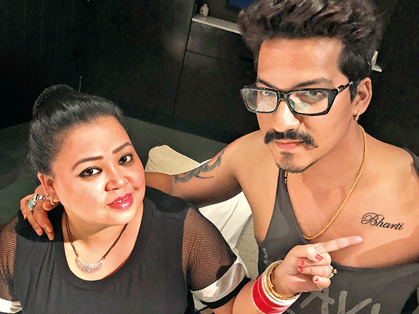 Haarsh Limbachiyaa gets Bharti Singh's name inked on his chest on her