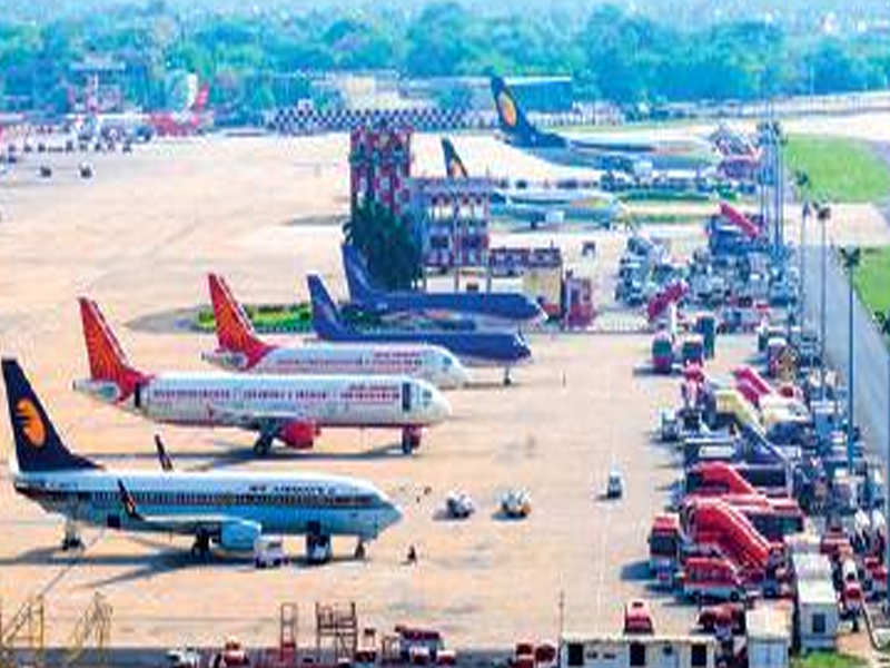 An aircraft parking bay at Chennai airport