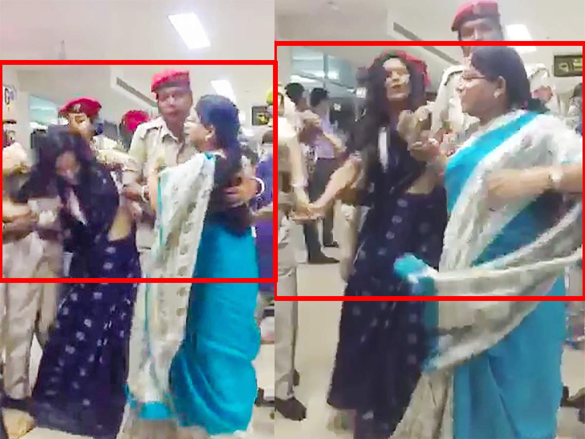 On cam: TMC MLA Mahua Moitra assaults woman cop at Silchar airport
