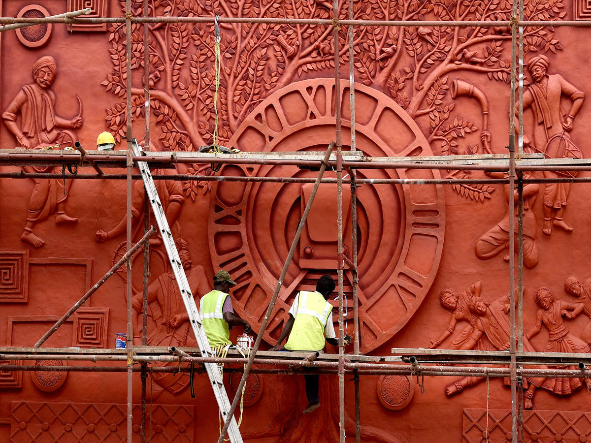 terracotta mural