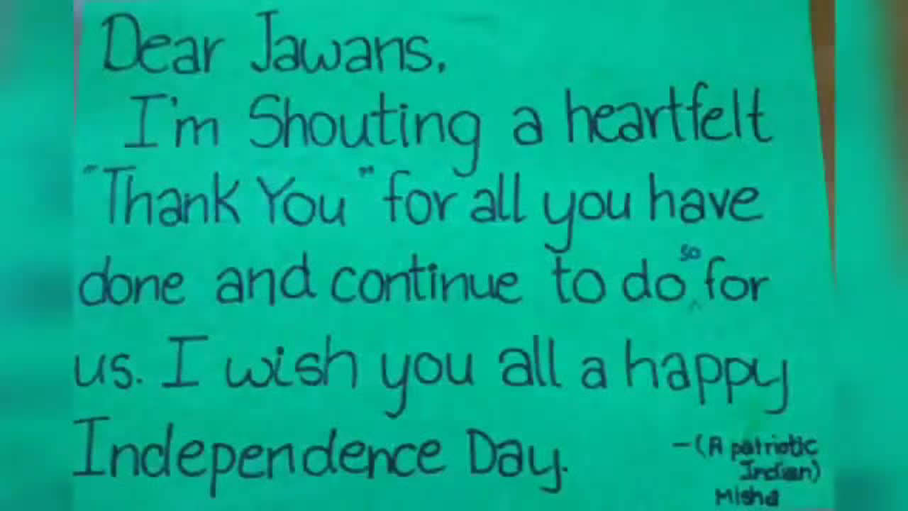 School kids write thank you letter to Jawans on Independence Day ...