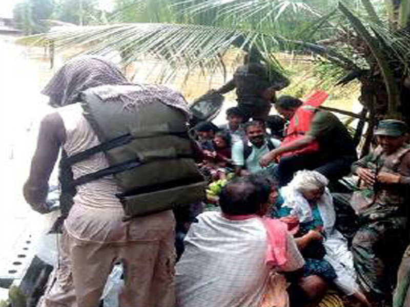 Members of Konark Corps from Jodhpur during rescue operation in flood-hit Kerala