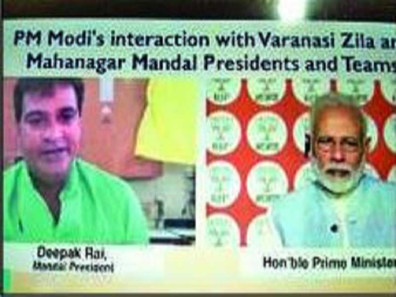 PM Modi interacts with party workers through Namo App on Tuesday
