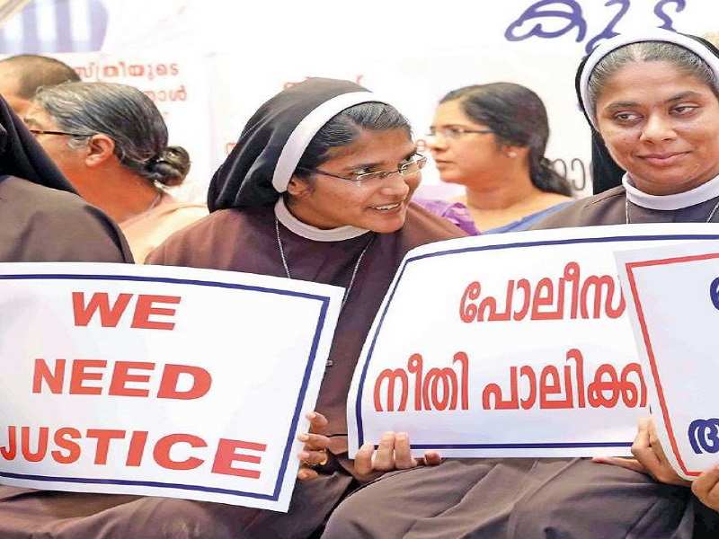 Nuns at a Kochi sit-in on Saturday demanding Jalandhar bishop’s arrest