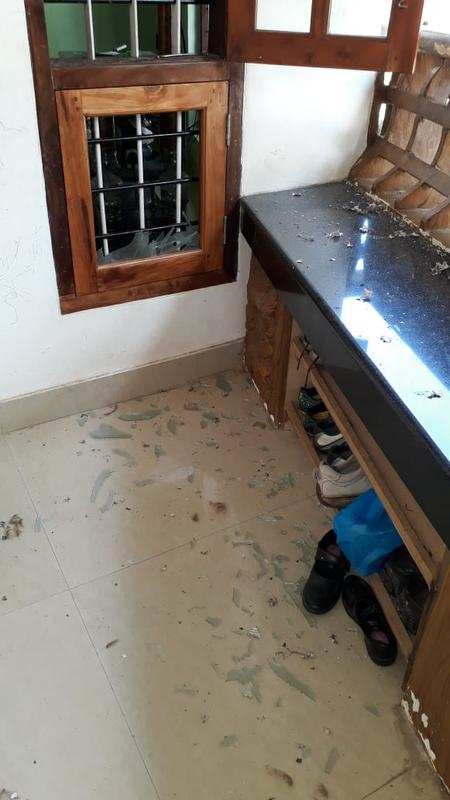 A house which came under the attack of the miscreants at Vattappara. One of the accused in the BMS office attack case, Unni of Mukkumpalam, was involved in the crime