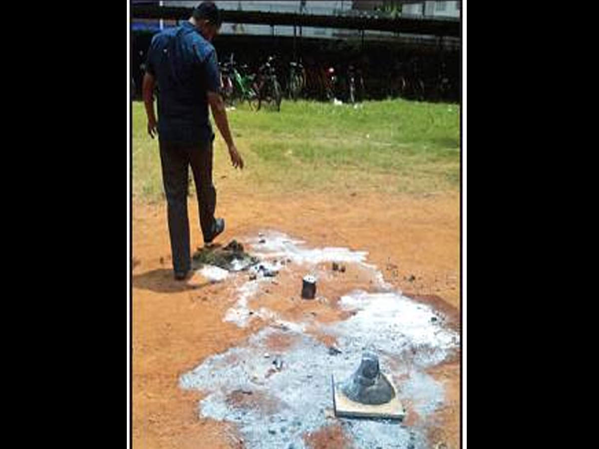 The students were hurt after pieces of paving tiles and stones kept inside the model hit them when it exploded