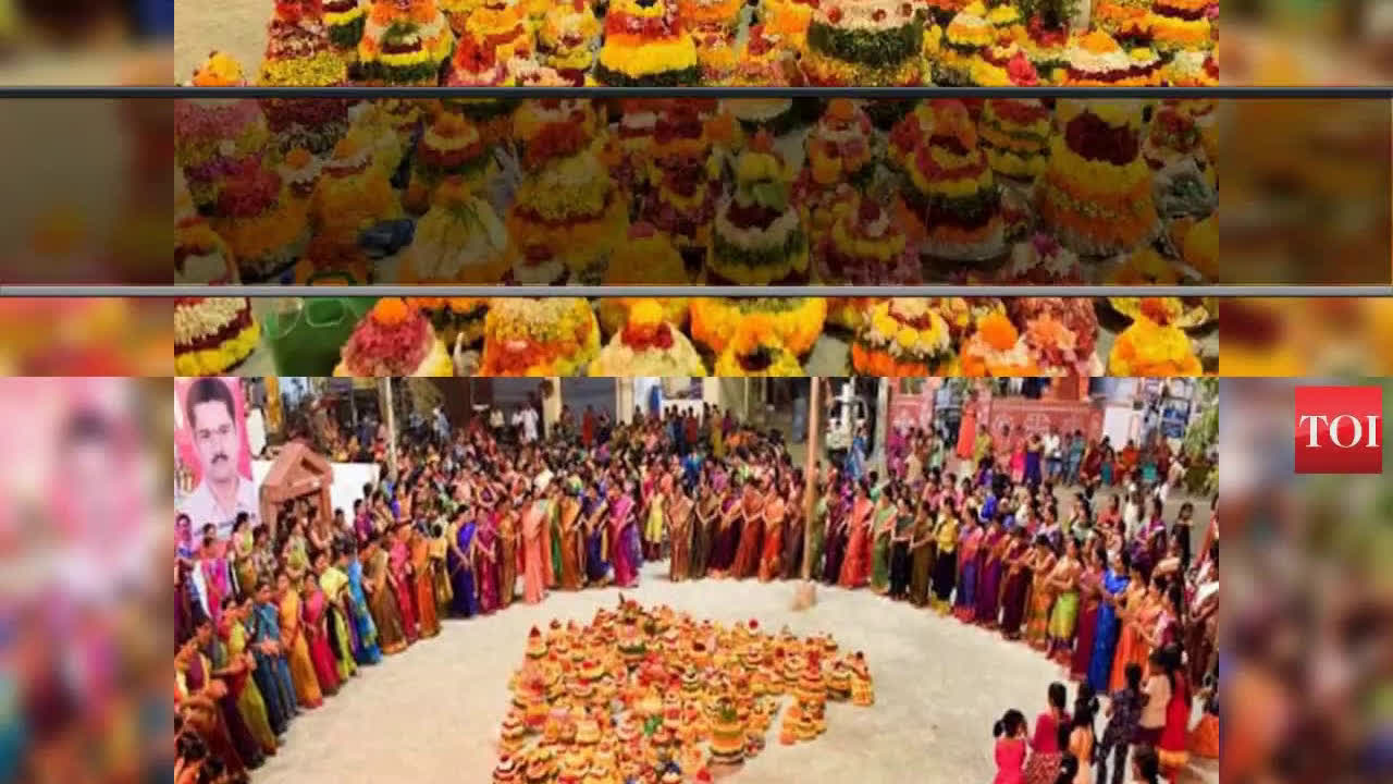 Preparations in full swing ahead of Bathukamma celebrations in Hyderabad |  City - Times of India Videos