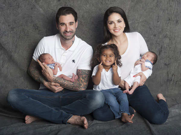 Sunny Leone's husband Daniel Weber tattoos the names of their three kids |  Hindi Movie News - Times of India