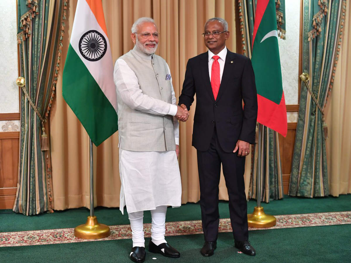 PM Narendra Modi with Maldives President Ibrahim Mohamed Solih. (Courtesy: Twitter | @PMOIndia)