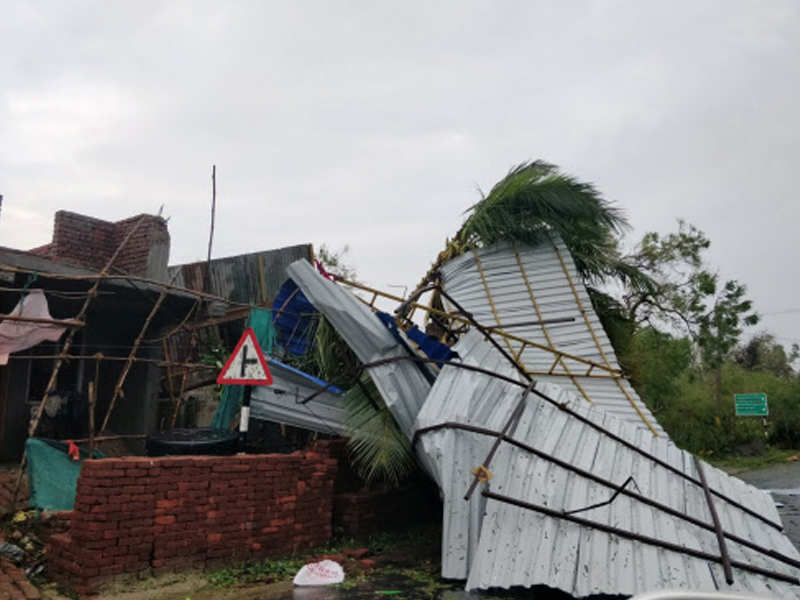A house damaged due to Cyclone Gaja