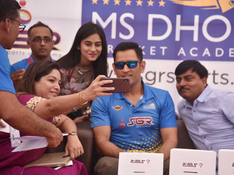 MS Dhoni during inauguration of his academy in Nagpur. (TOI Photo)
