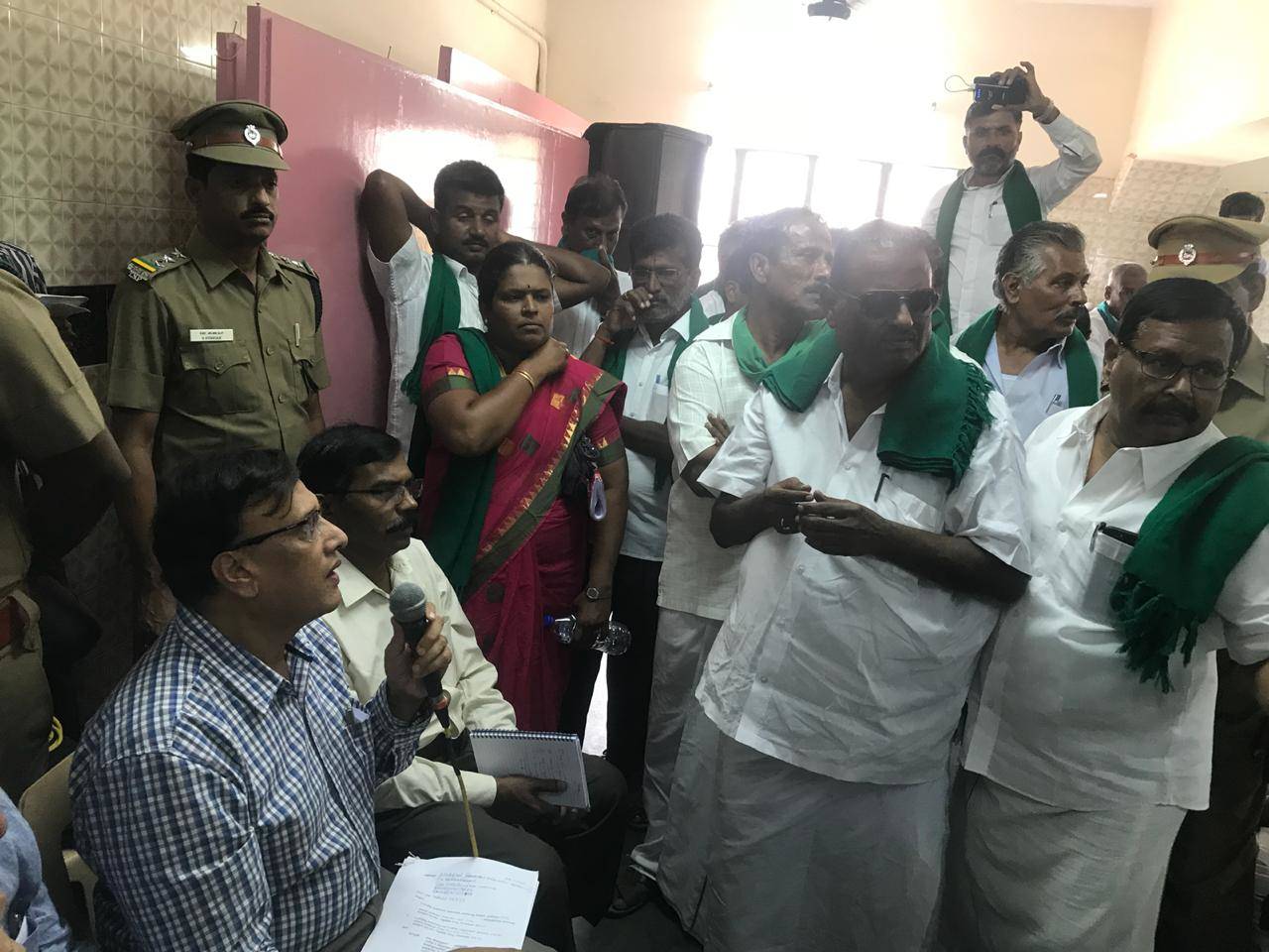 Farmers meet principal chief conservator of forests H Mallesappa in Chennai on Monday