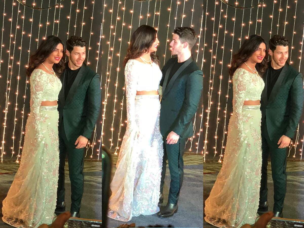 First Photos Of Priyanka Chopra Nick Jonas From Their Bollywood Reception Hindi Movie News Times Of India