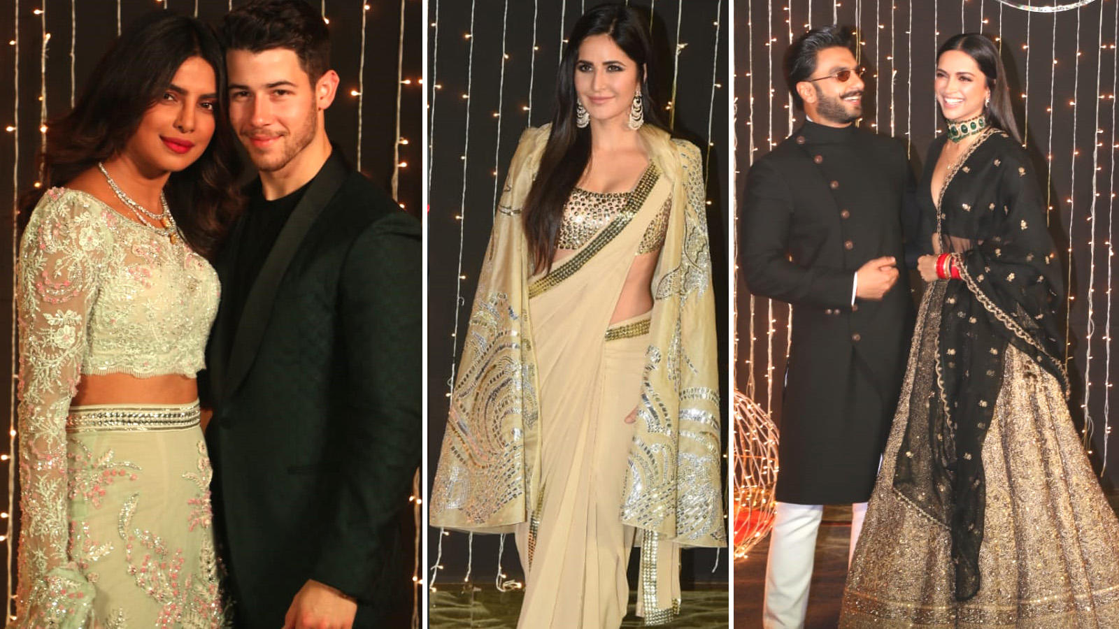 Black Is The New Black - Deepika, Ranveer Stun In Ivory & Gold At Mumbai  Reception; Padukones Sport White, Bhavnanis In Black