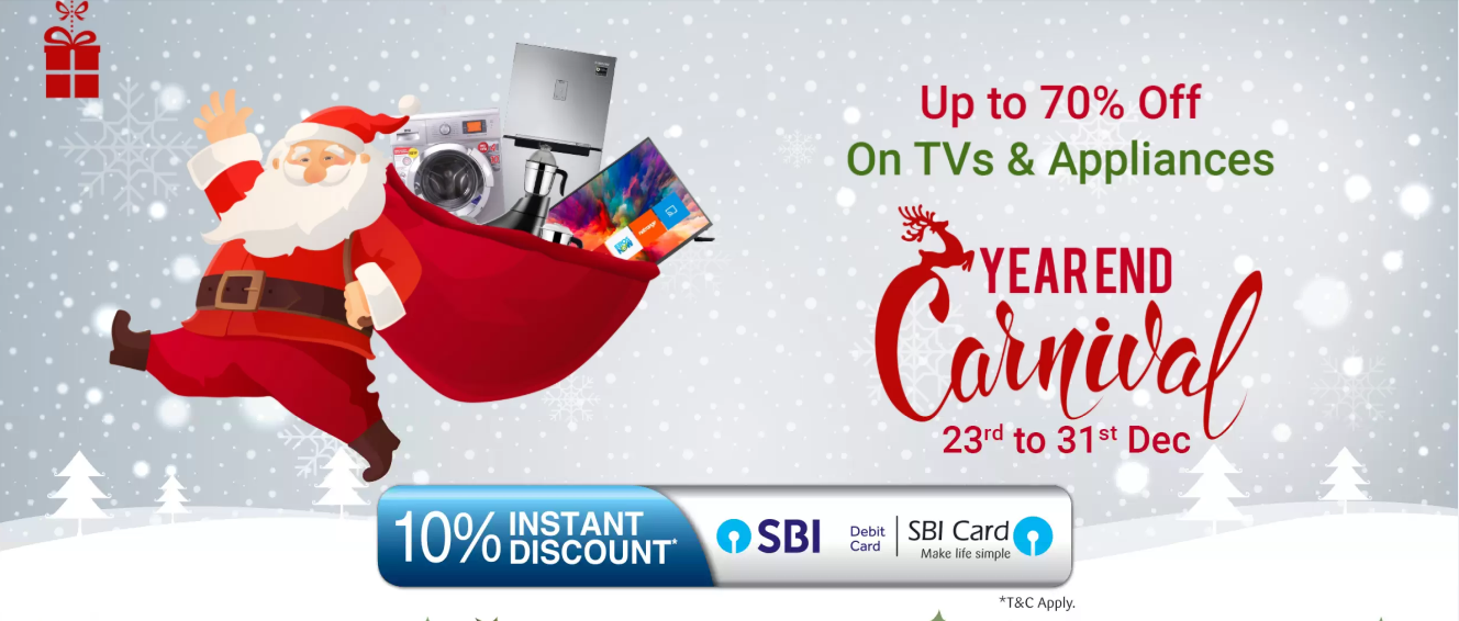 Flipkart Year End Carnival Up To 70 Off On Tvs And Appliances Times Of India